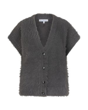 Sleeveless fuzzy gilet zonder mouwen