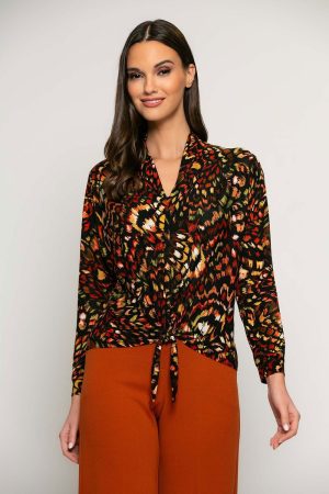 T-shirt met knoopje onderaan