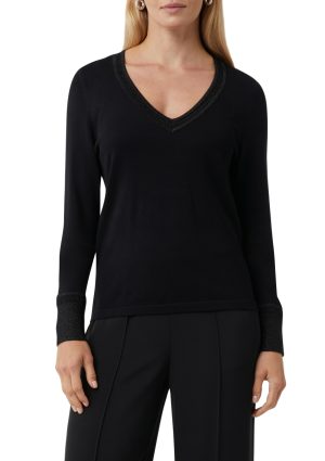 Fijn pulletje met lurex V-hals