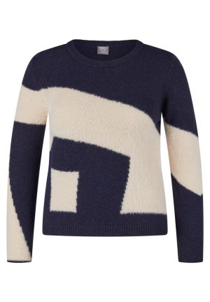 Gebreide pull met stukjes pluche