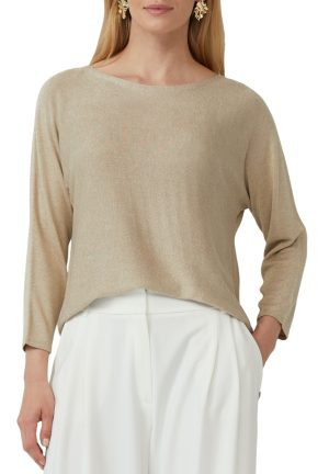 Lurex fijne pull met vleermuismouwen