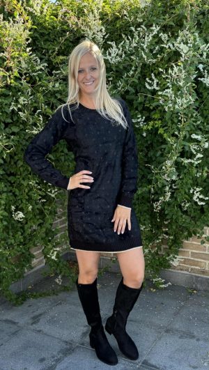 Pluche kleedje met lurex details