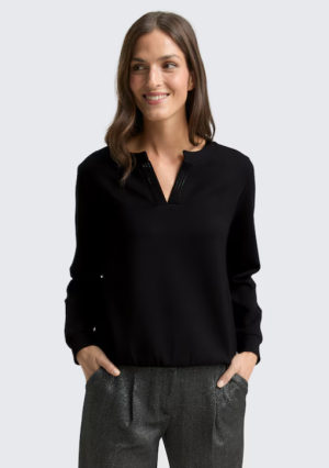 Scuba-sweatshirt met strass-steentjes