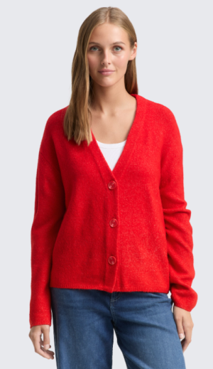 Gebreide gilet ook als pull te dragen omgekeerd