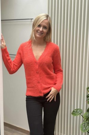 Pluche gilet met knopen