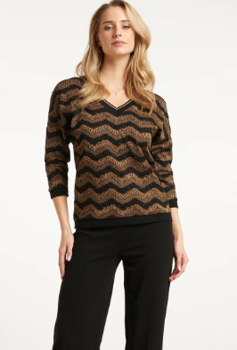 T-shirt met lurex print