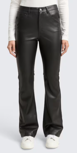 Vegan leather flared pants