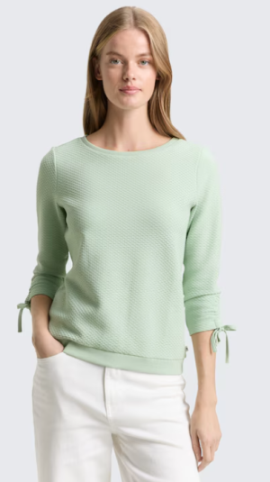 Sweatshirt met gerimpelde mouwen