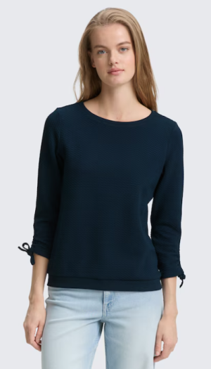 Sweatshirt met gerimpelde mouwen