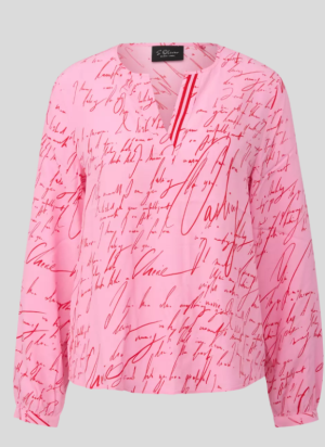Roze bloes met rode letters Cherie