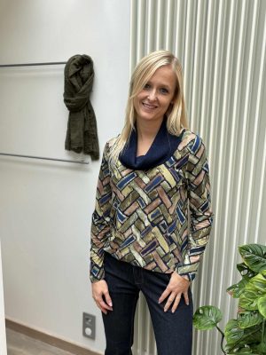 T-shirt met rolkraag