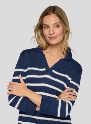 Gebreide trui met strepen