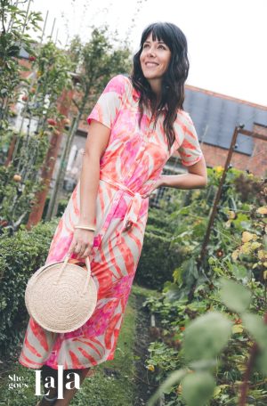 Lang kleed met print