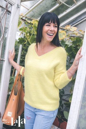 Pluche pull met 3/4de mouw