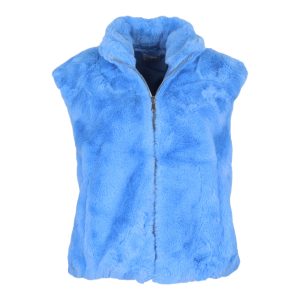 Pluche vestje zonder mouwen met rits