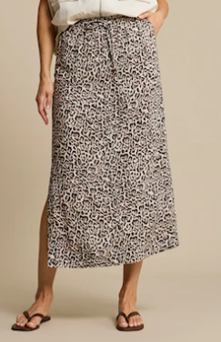 Indie Skirt Linen Leopard