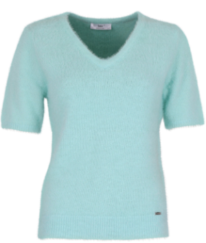 Pluche pull met korte mouwen