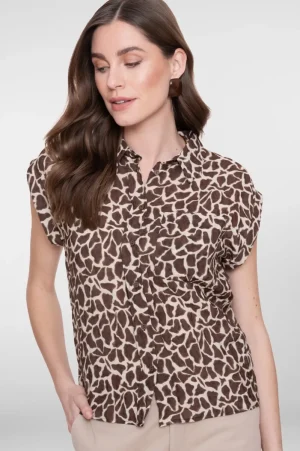 Blouse met giraf print