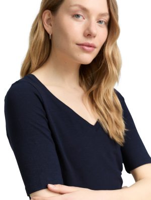 Effen T-shirt met V-hals