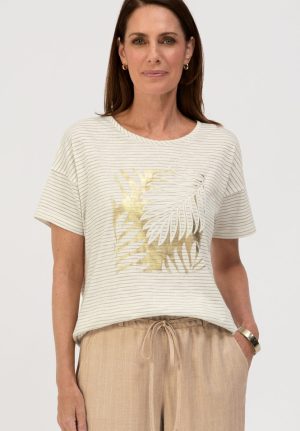 Julie - T-shirt met strepen en goud