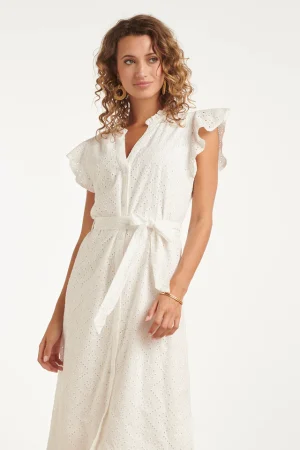 Lang kleed met broderie