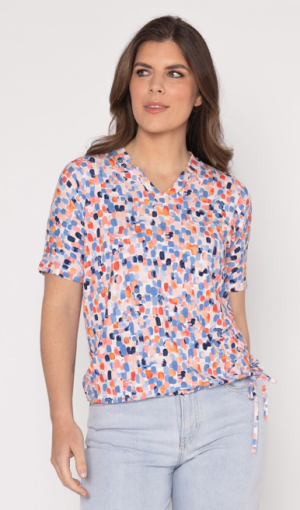 T-shirt met V-hals en print