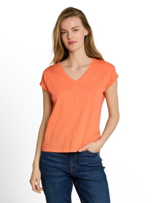 Effen T-shirt met V-hals