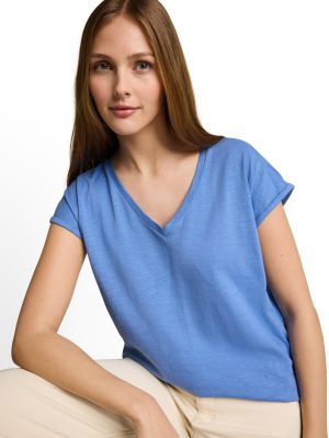 Effen T-shirt met V-hals