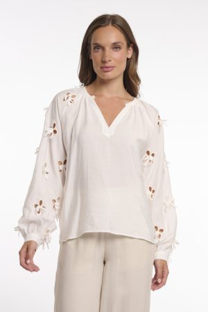 Ginger - Blouse met strikje in de mouwen