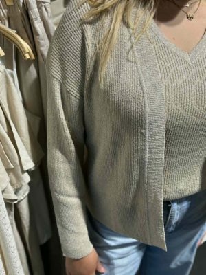 Fijne gebreide gilet zonder sluiting
