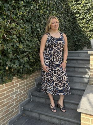 Lang kleed met print