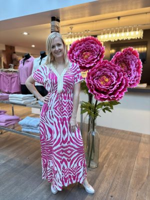 Lang kleed met print