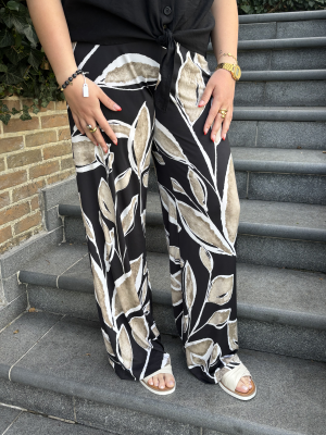 Losse broek met print op rekker