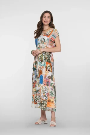 Luchtig lang kleed met print