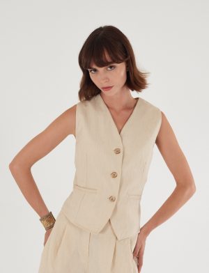 Mouwloos gilet topje