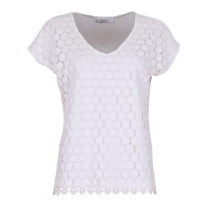 T-shirt met bloemen kanten voorzijde