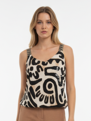 Top op stropje met mooie bretel