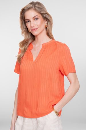 Effen blouse met lijntje