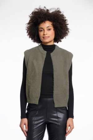 Elona- Pluche gilet vestje zonder mouwen