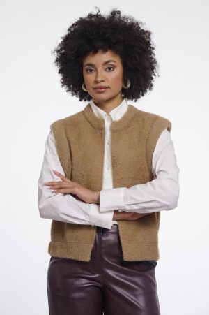 Elona- Pluche gilet vestje zonder mouwen