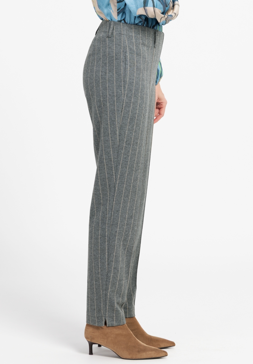 Bianca - Denver - Broek met fijn lijntje op elastische boord