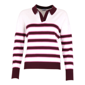 Fijne gebreide pull met strepen
