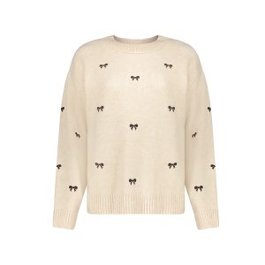 Gebreide pull met strikjes