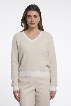 Keath - Pluche pull met v-hals