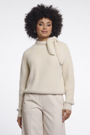 Rino & Pelle - Griselda - Pluche pull met strik