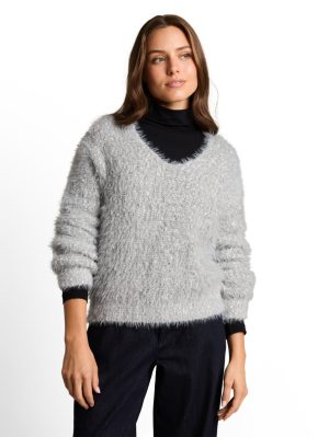 Tom Tailor - Pluche zachte pull met v-hals