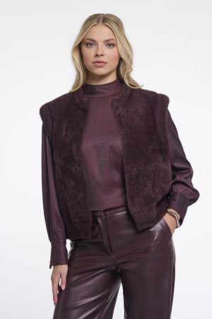 Elona- Pluche gilet vestje zonder mouwen