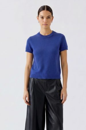 Fijne pull met korte mouwen/debardeur