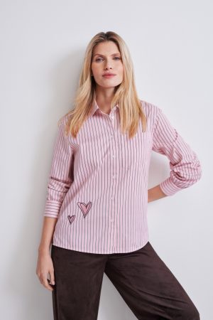 Stretch blouse met strepen
