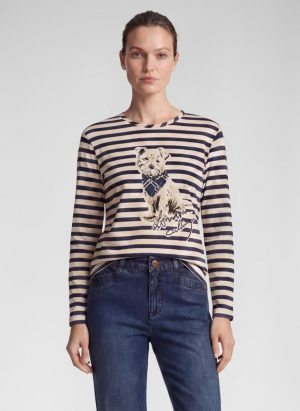 T-shirt met strepen en hondje